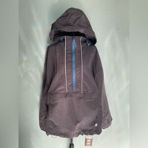 Fabletics Gray Windbreaker with Blue Details